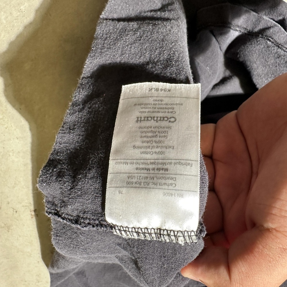 Carhartt Shirt Mens XLT Tall Black Henley Pocket Work T-Shirt Cotton K84 BLK - Picture 5 of 13